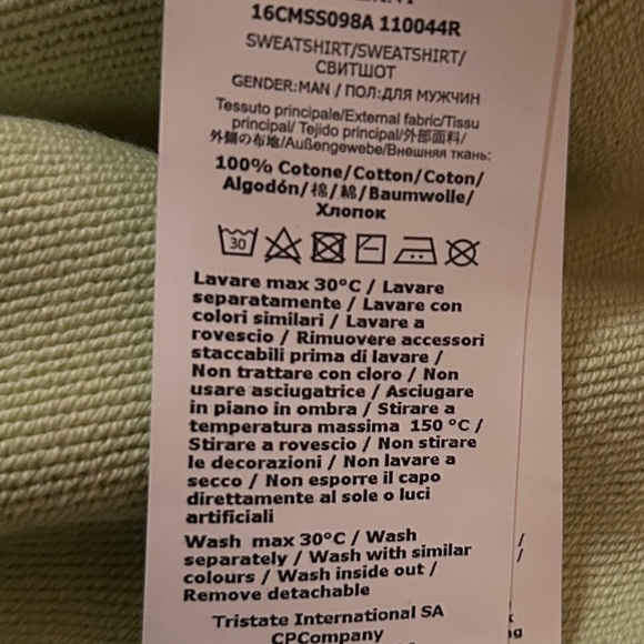 C.P. Company Crewneck Sweatshirt- Color 613 Light Green - Size 2XL - Picture 8 of 8